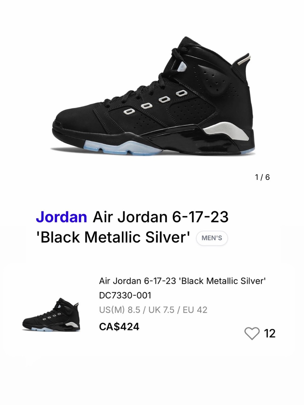 Jordan’s 6-17-23 Metallic Silver
